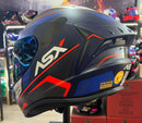 Capacete Sportivo ASX Draken Wind Fosco Azul, Azul e vermelho