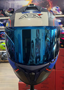 Capacete Sportivo ASX Draken Wind Fosco Azul, Azul e vermelho
