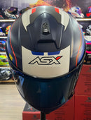Capacete Sportivo ASX Draken Wind Fosco Azul, Azul e vermelho