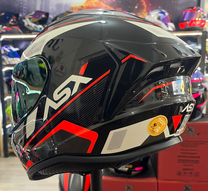 Capacete Sportivo ASX Draken Wind Preto, Branco e Vermelho