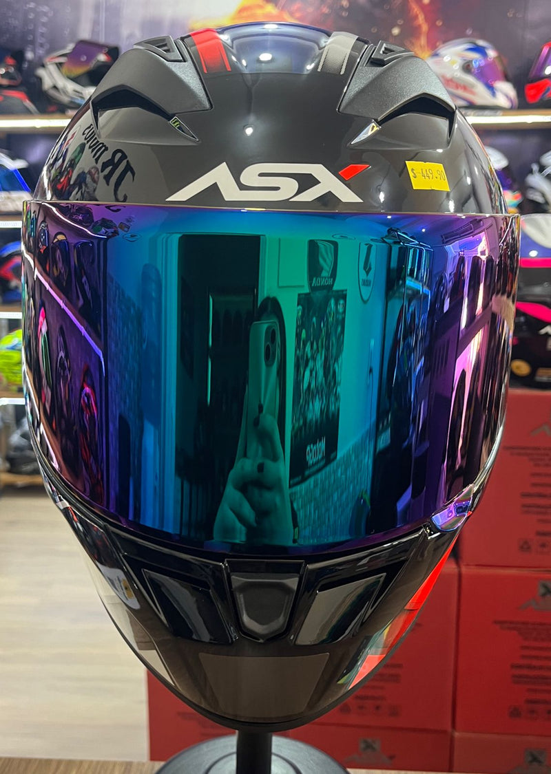 Capacete Sportivo ASX City Start Preto, Vermelho, Azul