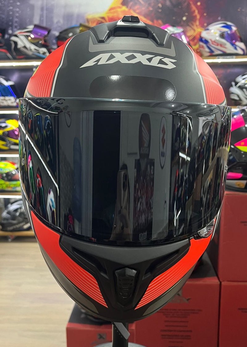 Capacete Axxis Draken Bomb Matt, Preto e vermelho