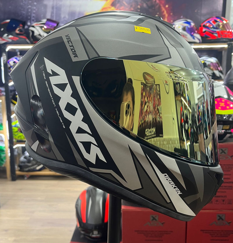 Capacete Axxis Draken Vector Matt, Preto e Branco