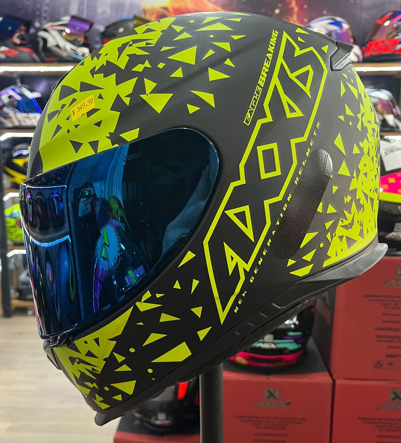 Capacete Axxis Eagle Breaking Matt, Preto e verde