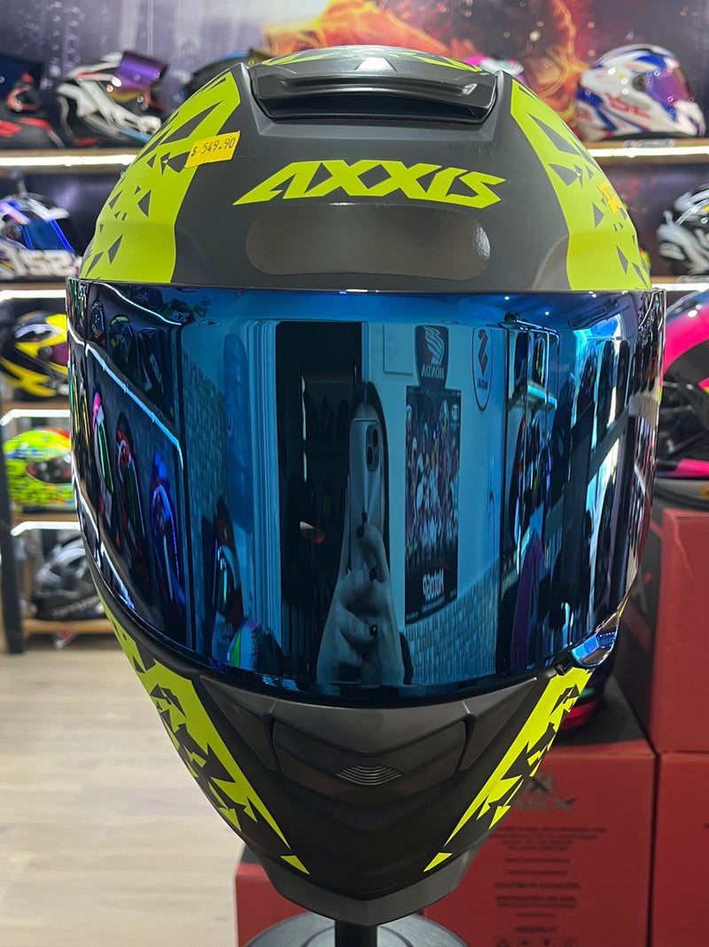 Capacete Axxis Eagle Breaking Matt, Preto e verde