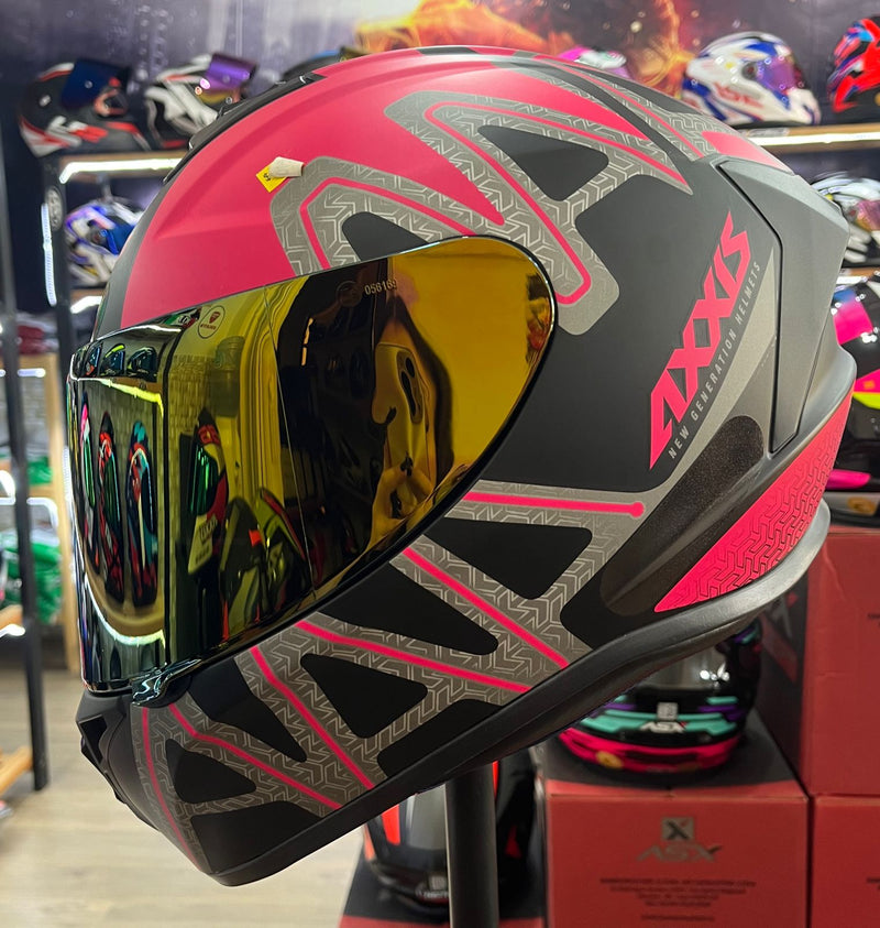 Capacete Axxis Draken Dekers Matt, Rosa e cinza