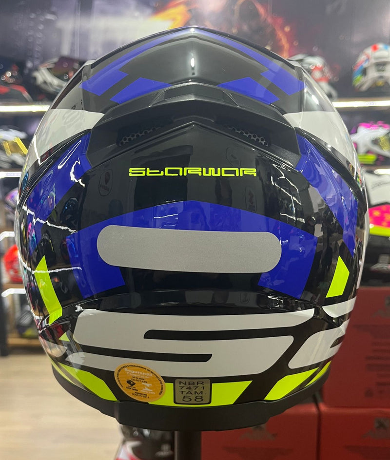 Capacete LS2 FF358 Starwar Azul e amarelo