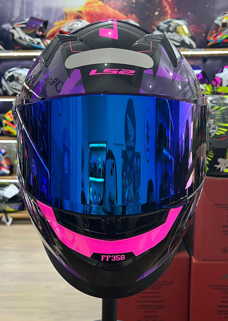 Capacete LS2 FF358 Tank Preto e Roxo