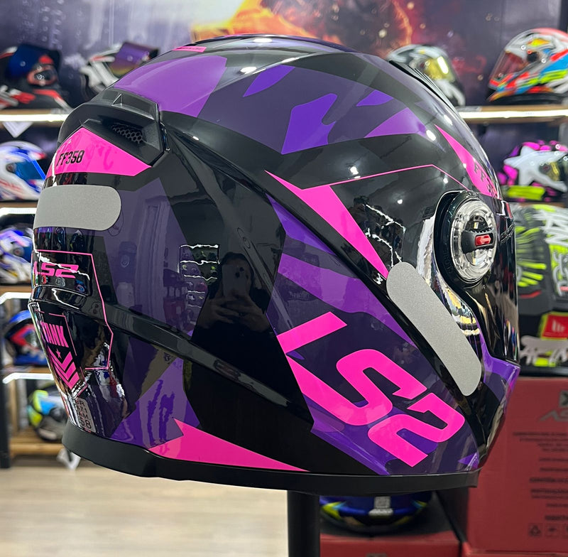 Capacete LS2 FF358 Tank Preto e Roxo