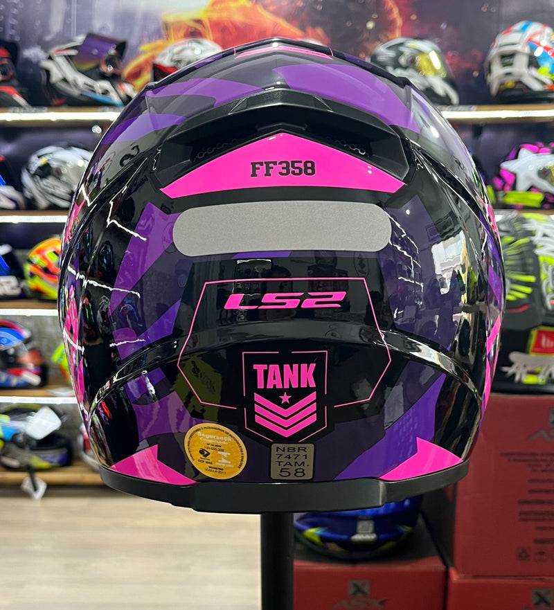 Capacete LS2 FF358 Tank Preto e Roxo