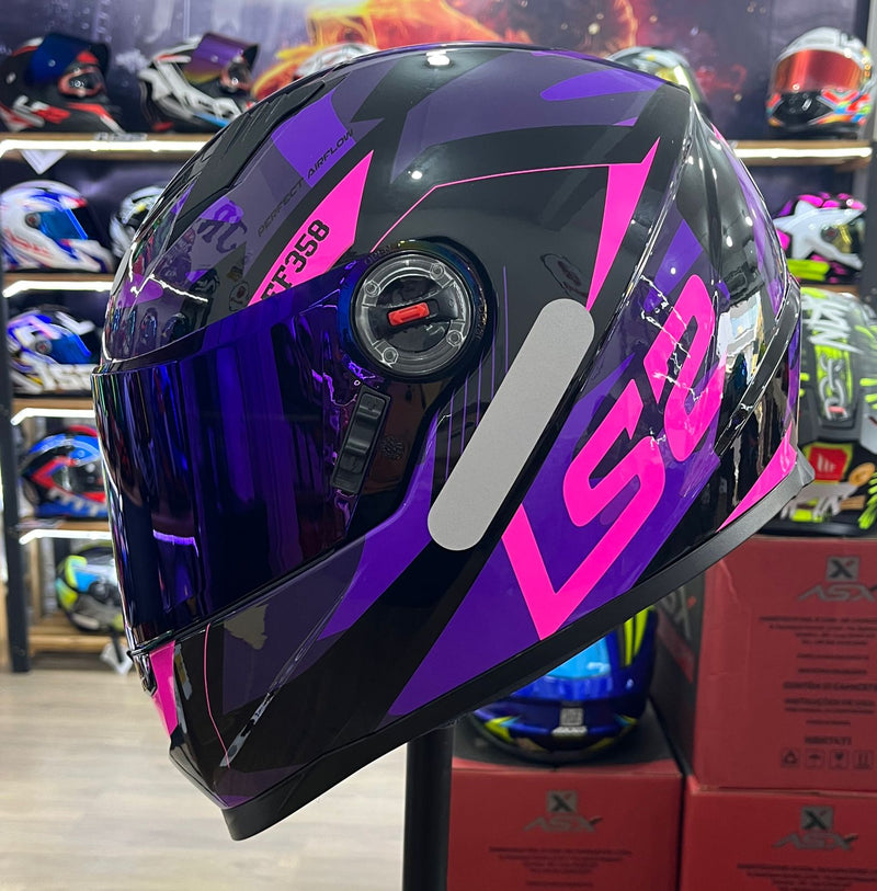 Capacete LS2 FF358 Tank Preto e Roxo