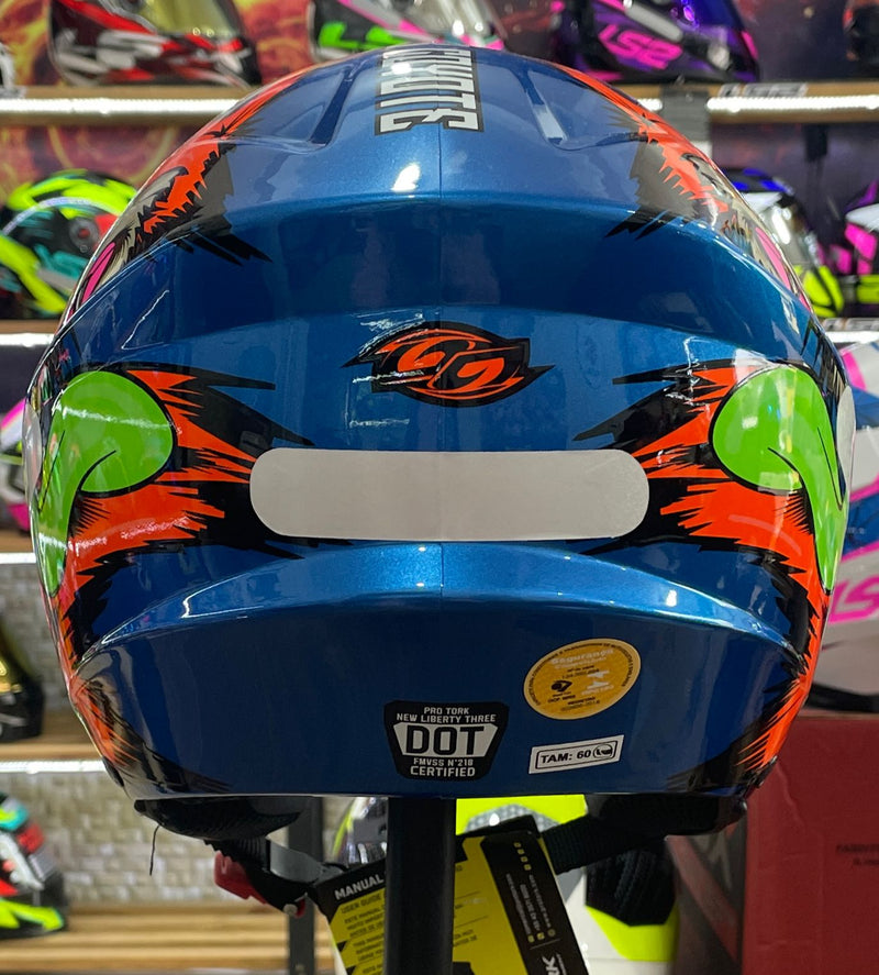 Capacete aberto New Liberty Three Coyote Azul Brilho