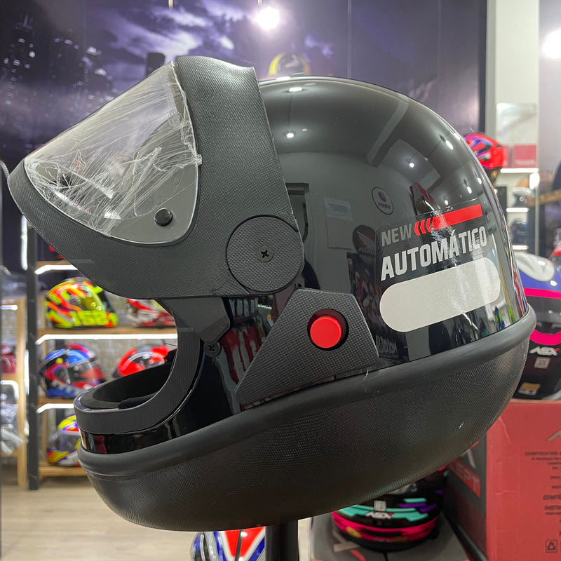 Capacete EBF Automático Solid Preto Brilho