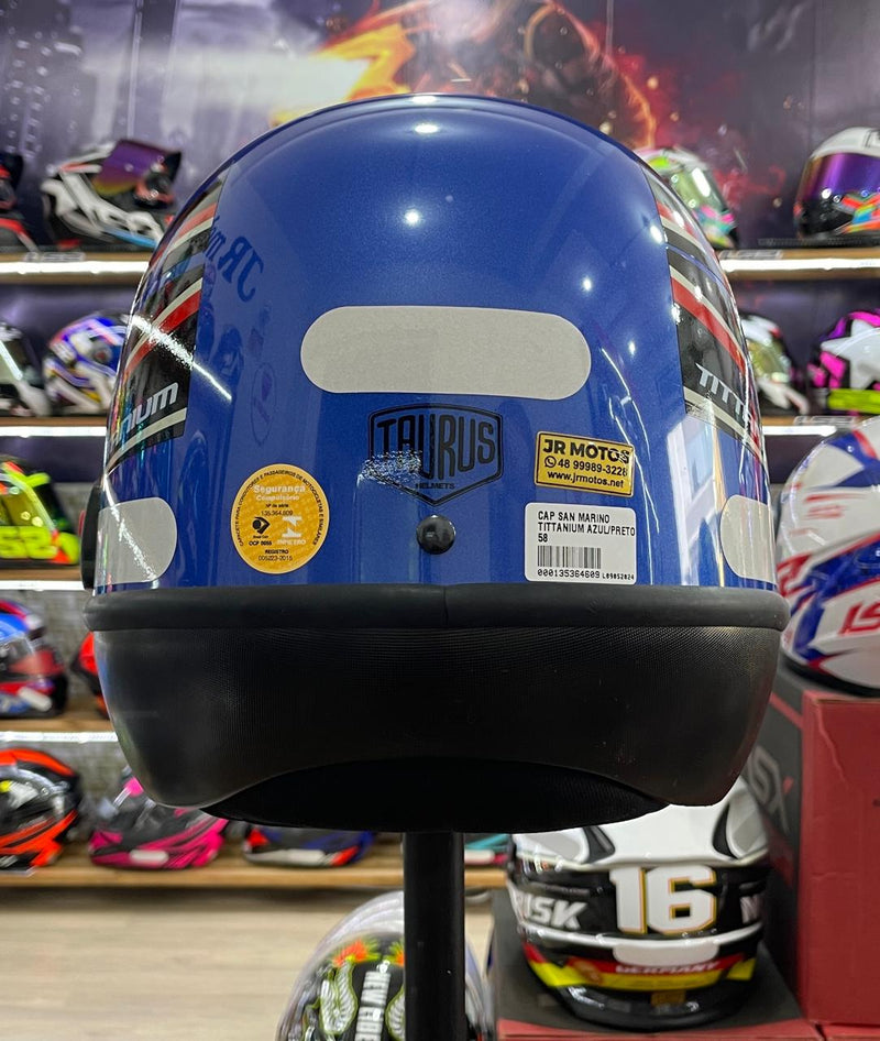 Capacete San marino Tittanium Azul e Preto