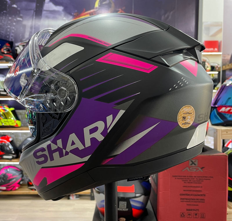 Capacete Shark RIDILL 2 BERSEK KVV, com óculos interno