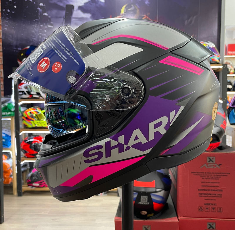 Capacete Shark RIDILL 2 BERSEK KVV, com óculos interno