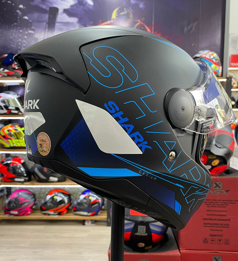 Capacete Shark D-SKWAL 2 Cadium Mat SS KBK, com óculos interno