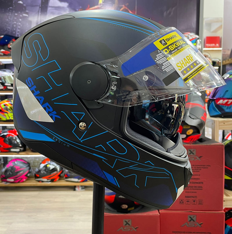 Capacete Shark D-SKWAL 2 Cadium Mat SS KBK, com óculos interno