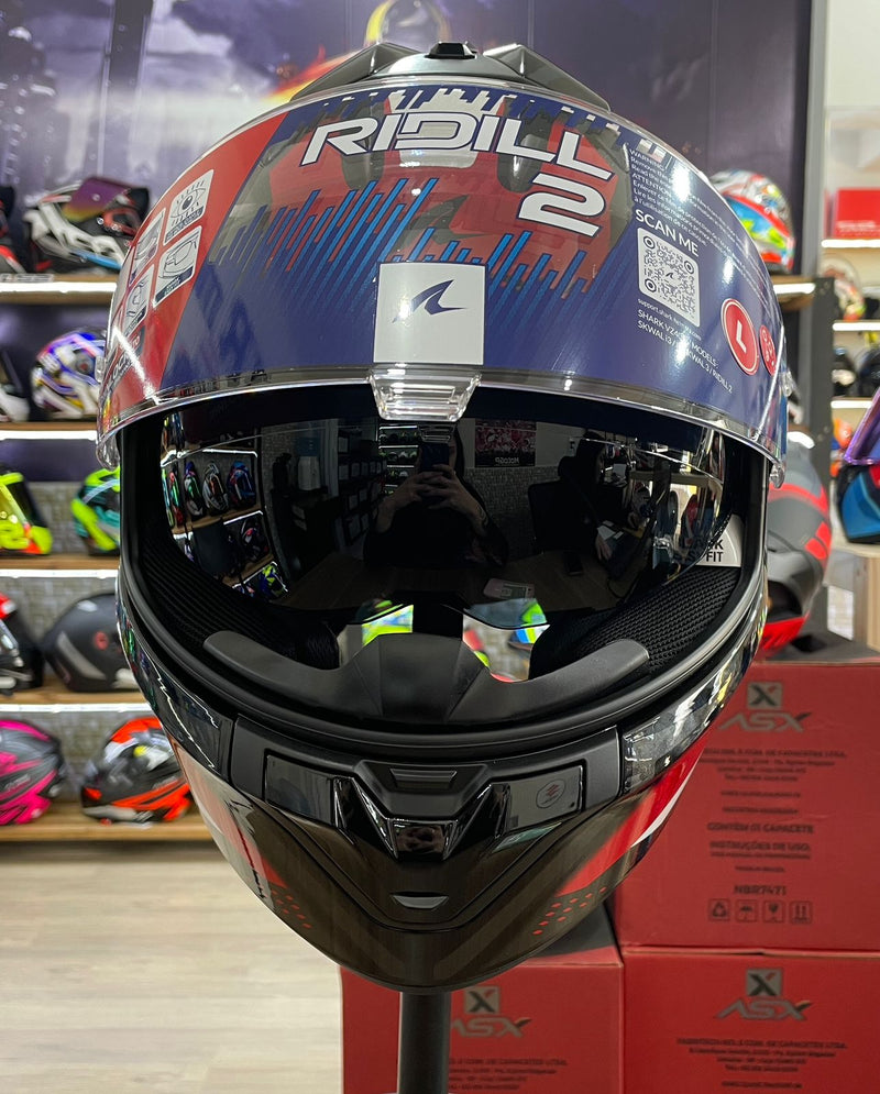 Capacete Shark RIDILL 2 BERSEK KRA, com óculos interno