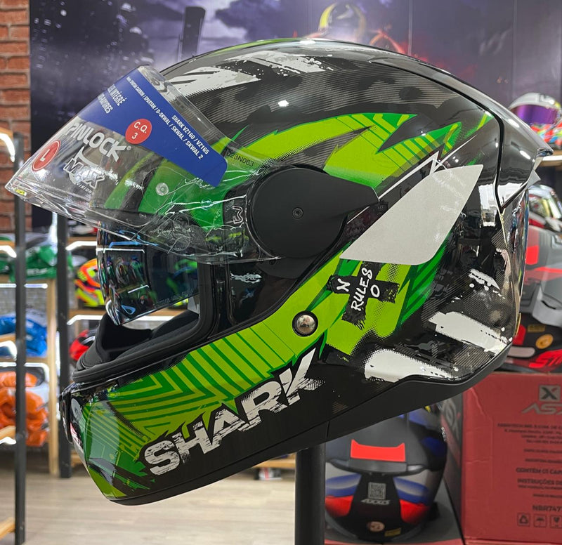 Capacete Shark D-SKWAL 2 PENXA KGY, com óculos interno