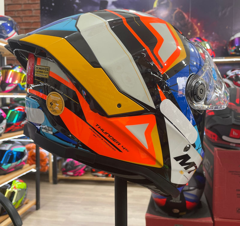 Capacete MT Thunder 4 Pental A5, com óculos interno