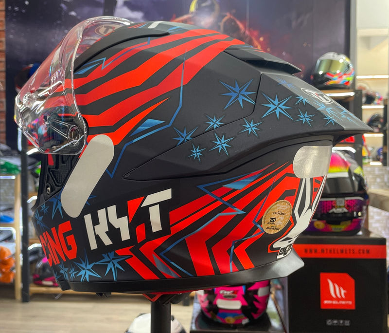 Capacete KYT R2R Max Fernandez com óculos interno