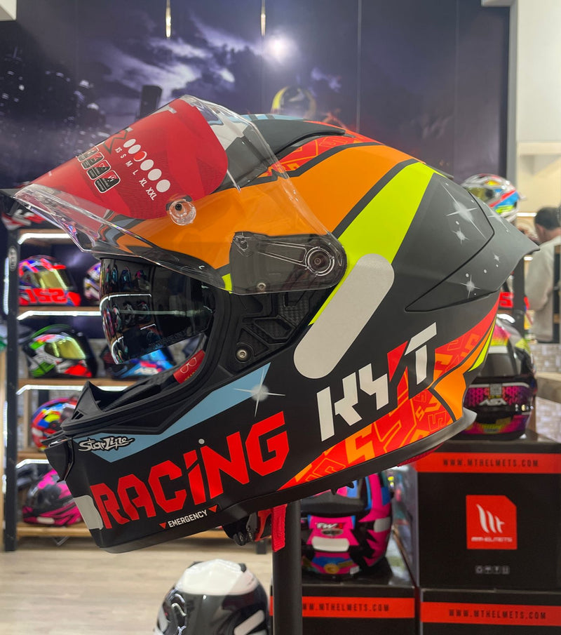 Capacete KYT R2R Max Masia com óculos interno