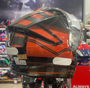Capacete Escamoteável X troy com óculos interno, Laranja