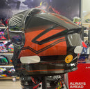 Capacete Escamoteável X troy com óculos interno, Laranja