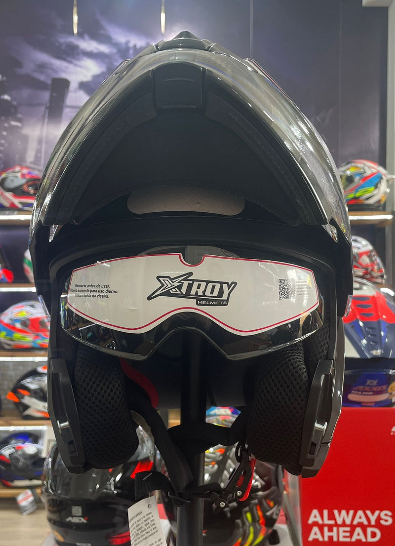 Capacete Escamoteável X troy com óculos interno, Azul