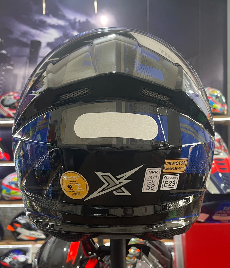 Capacete Escamoteável X troy com óculos interno, Azul