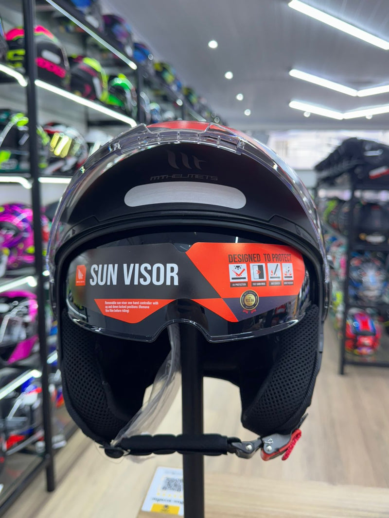 Capacete MT Viale SV Solid A1 Negro Mate