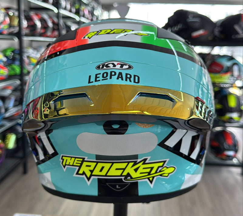 Capacete KYT TT COURSE Leopard Dalla Porta. Aerofólio+Viseira.