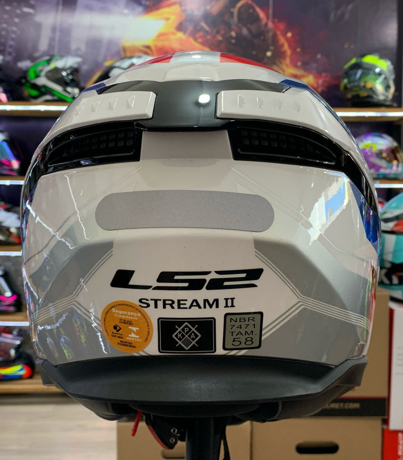 Capacete LS2 STREAM ll FF808 VINTAGE WHT/BLU/RED