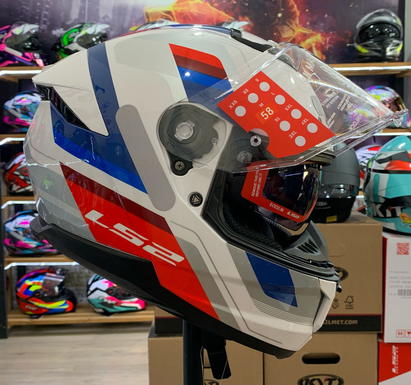 Capacete LS2 STREAM ll FF808 VINTAGE WHT/BLU/RED