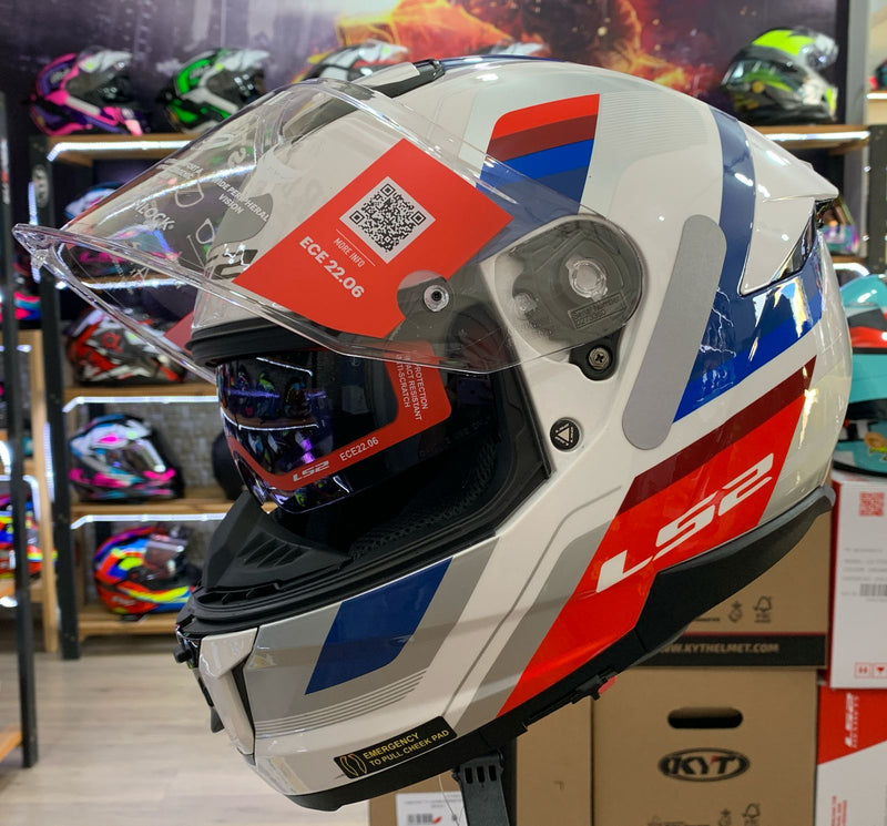 Capacete LS2 STREAM ll FF808 VINTAGE WHT/BLU/RED