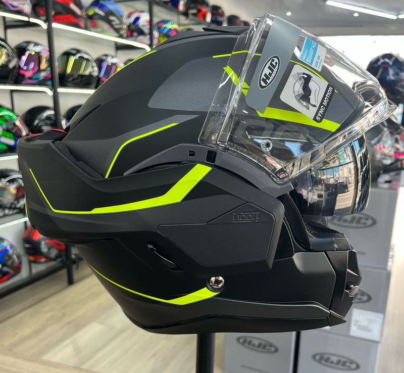 Capacete HJC I100 180 LORIX CINZ PRET VERD