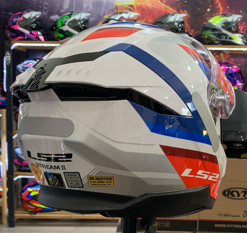 Capacete LS2 STREAM ll FF808 VINTAGE WHT/BLU/RED