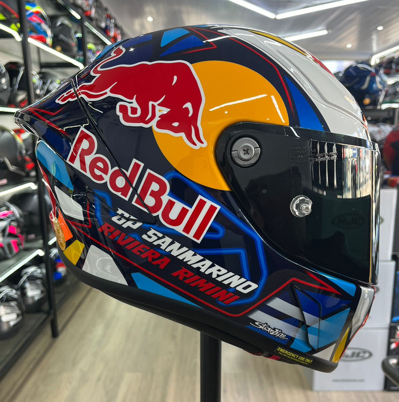 Capacete HJC RPHA 1 RED BULL MISANO, AZUL/VERM/ AMARELO