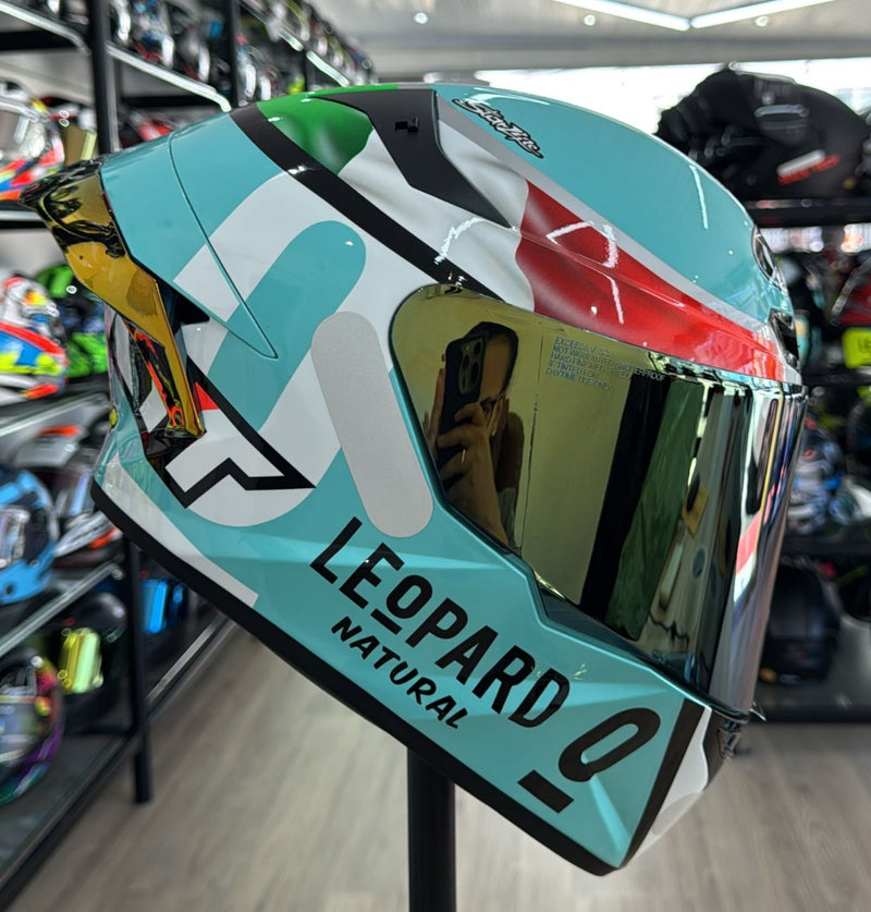 Capacete KYT TT COURSE Leopard Dalla Porta. Aerofólio+Viseira.