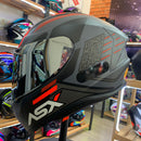 Capacete ASX DRAKEN COUGAR FOSCO CINZA PRETO VERM