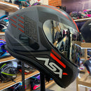 Capacete ASX DRAKEN COUGAR FOSCO CINZA PRETO VERM