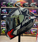 Capacete ASX DRAKEN PILOT BRILHO AZUL BRANCO VERM