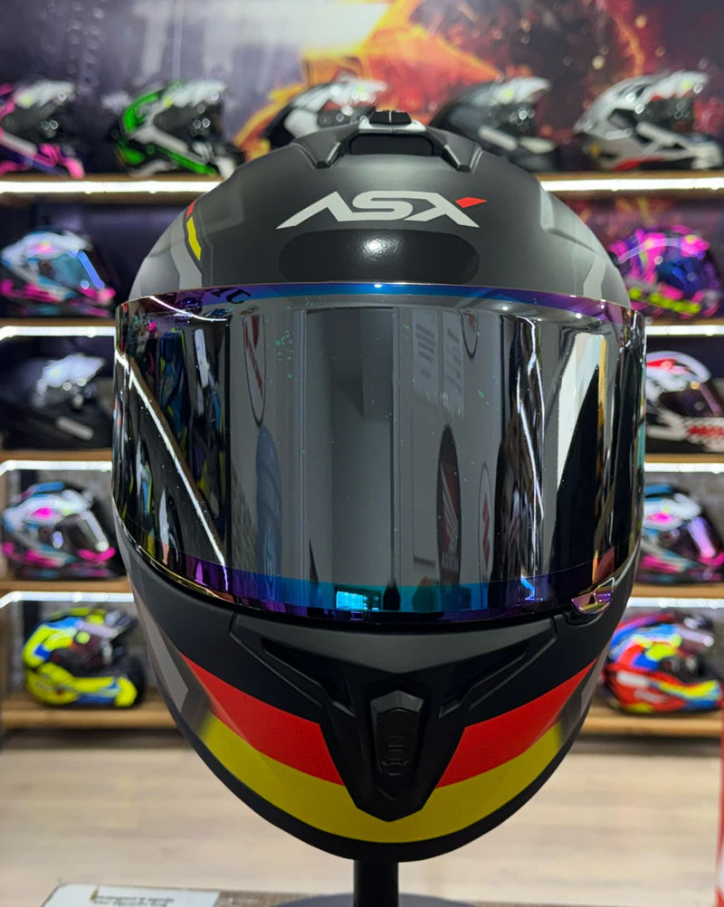 CAPACETE ASX DRAKEN PILOT FOSCO PRETO VERM. E AMARELO