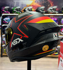 CAPACETE ASX DRAKEN PILOT FOSCO PRETO VERM. E AMARELO