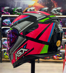 Capacete ASX EAGLE EXPLORER PRETO ROSA PRATA