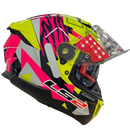 Capacete LS2 STREAM II FF808 TIGER ALDEGUER HV YLW/PINK