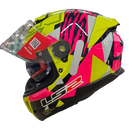 Capacete LS2 STREAM II FF808 TIGER ALDEGUER HV YLW/PINK