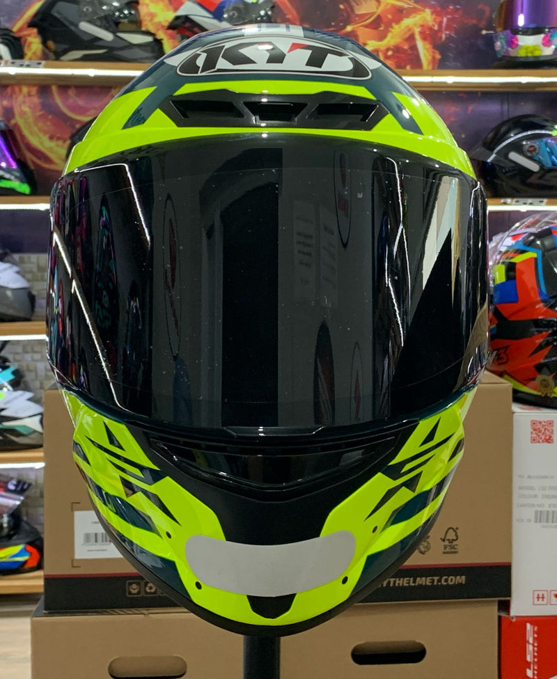 Capacete KYT TT COURSE FUSELAGE YELLOW AEROFOLIO + VISEIRA