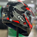 CAPACETE FW3 GTX FOX GRAFITE COM VERMELHO